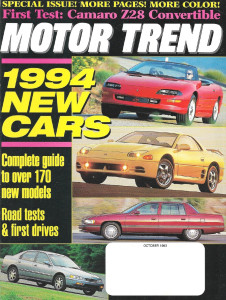 MOTOR TREND 1993 OCT - IMPALA SS, VIPER, Z28, PROWLER